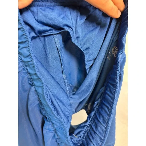 Athleisure Athletic Works Women L Blue White Running Shorts Waffle Knit Tank Set - Picture 10 of 12